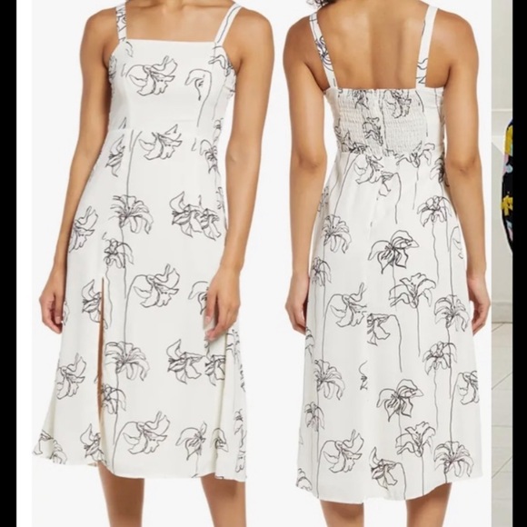 HALOGEN Katrina Floral Summer Dress with Slit Sundress - Picture 3 of 8